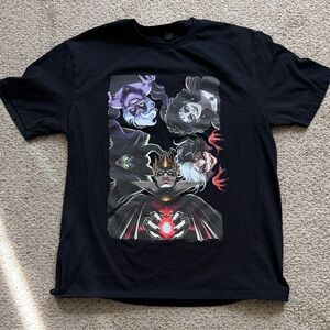 Gildan Black Tee with Villainous Characters